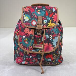 Lily Bloom Backpack Playful Garden Cats Eco-friendly Grey/Multi-Color Charity